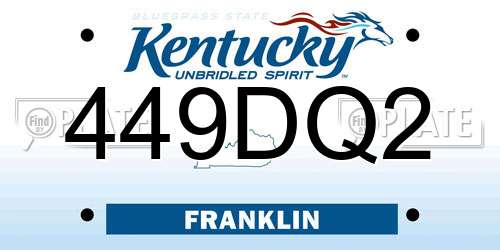 449DQ2 Kentucky License Plate