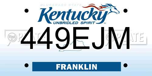 449EJM Kentucky License Plate