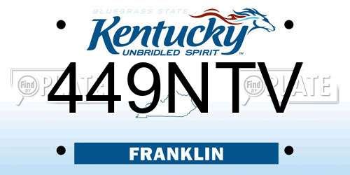 449NTV Kentucky License Plate