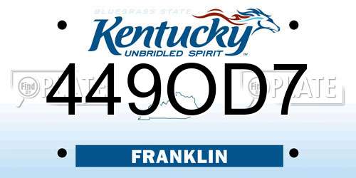449OD7 Kentucky License Plate
