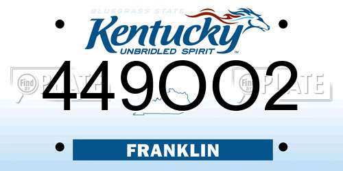 449OO2 Kentucky License Plate