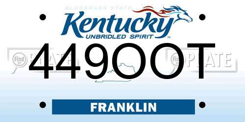 449OOT Kentucky License Plate