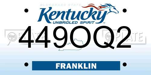 449OQ2 Kentucky License Plate