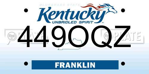 449OQZ Kentucky License Plate
