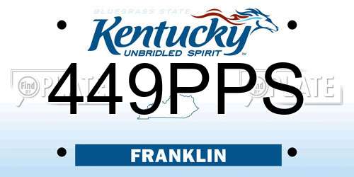 449PPS Kentucky License Plate