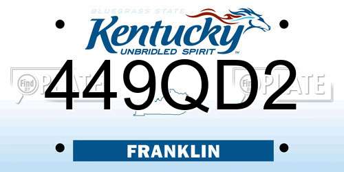 449QD2 Kentucky License Plate