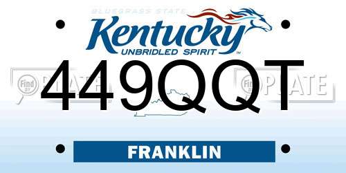 449QQT Kentucky License Plate
