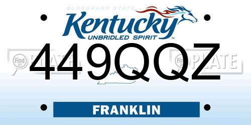 449QQZ Kentucky License Plate