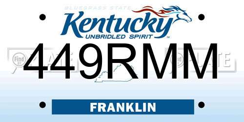 449RMM Kentucky License Plate