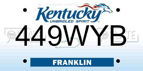 449WYB Kentucky License Plate