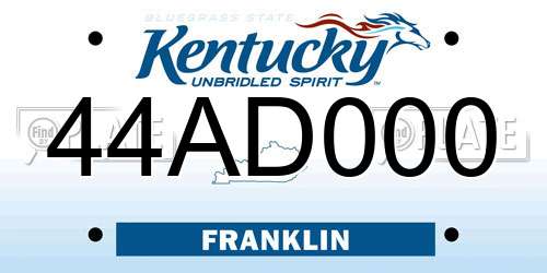 44AD000 Kentucky License Plate