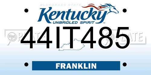 44IT485 Kentucky License Plate