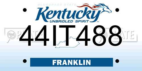 44IT488 Kentucky License Plate