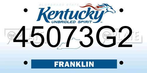 45073G2 Kentucky License Plate