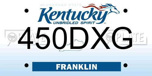 450DXG Kentucky License Plate