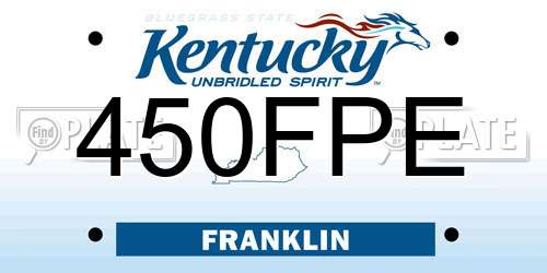 450FPE Kentucky License Plate