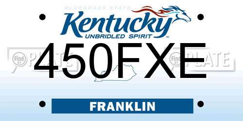 450FXE Kentucky License Plate