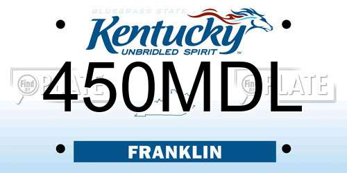 450MDL Kentucky License Plate