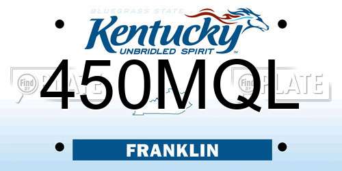 450MQL Kentucky License Plate
