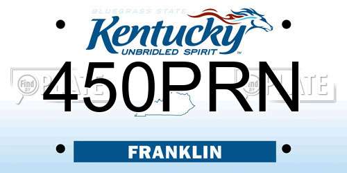 450PRN Kentucky License Plate