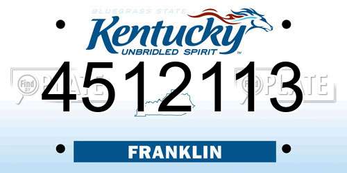 4512113 Kentucky License Plate