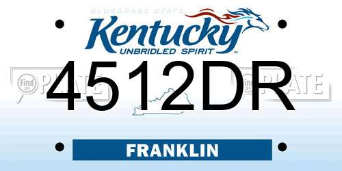 4512DR Kentucky License Plate