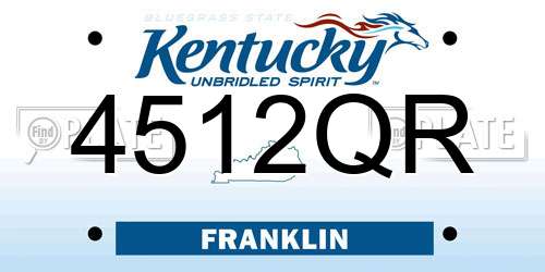 4512QR Kentucky License Plate
