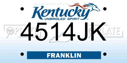4514JK Kentucky License Plate