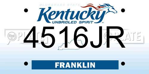 4516JR Kentucky License Plate