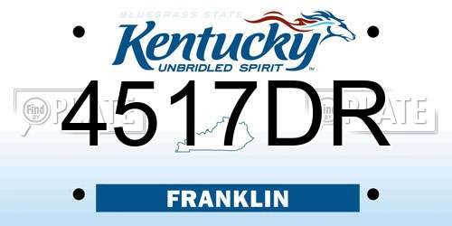 4517DR Kentucky License Plate