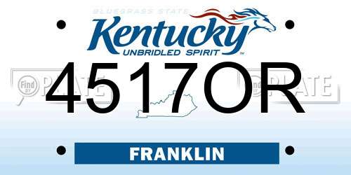4517OR Kentucky License Plate