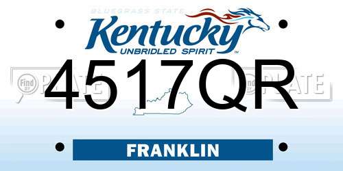 4517QR Kentucky License Plate