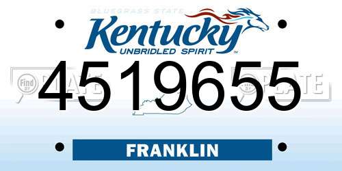 4519655 Kentucky License Plate