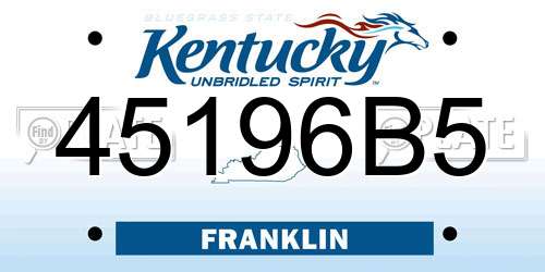 45196B5 Kentucky License Plate