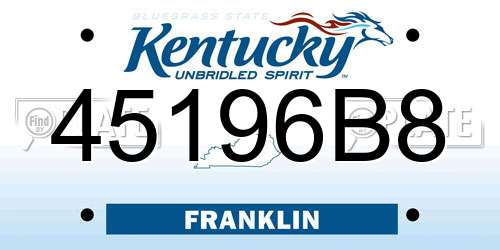 45196B8 Kentucky License Plate