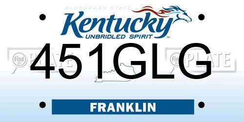 451GLG Kentucky License Plate