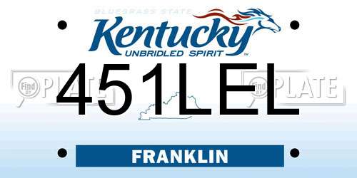 451LEL Kentucky License Plate