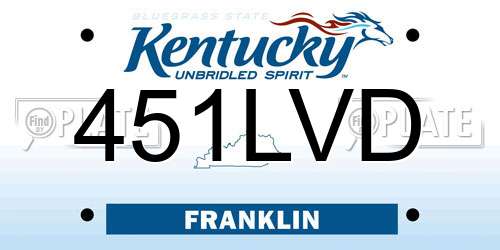 451LVD Kentucky License Plate