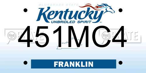 451MC4 Kentucky License Plate