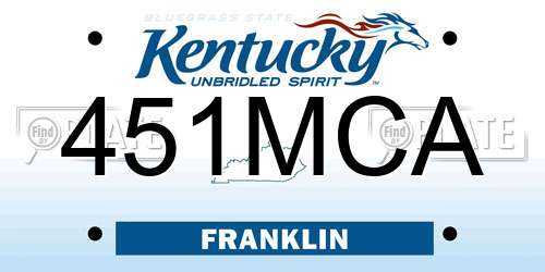 451MCA Kentucky License Plate