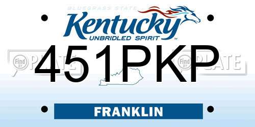 451PKP Kentucky License Plate