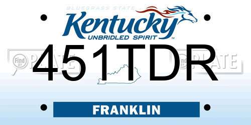 451TDR Kentucky License Plate