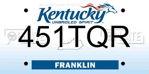 451TQR Kentucky License Plate