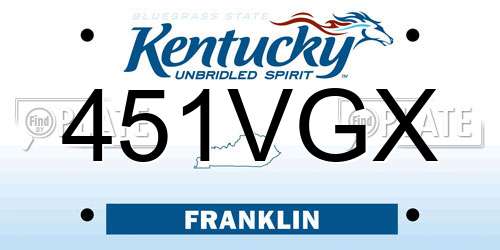 451VGX Kentucky License Plate