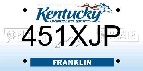 451XJP Kentucky License Plate