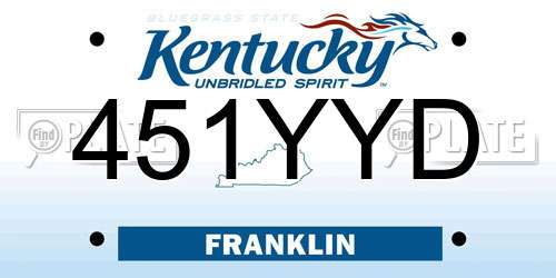 451YYD Kentucky License Plate