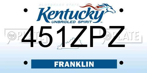 451ZPZ Kentucky License Plate