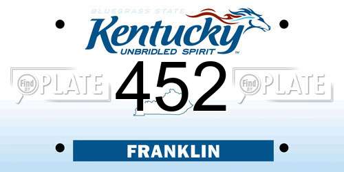 452 Kentucky License Plate