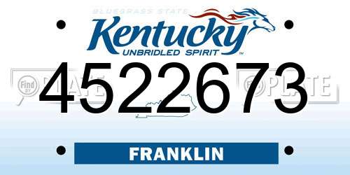 4522673 Kentucky License Plate
