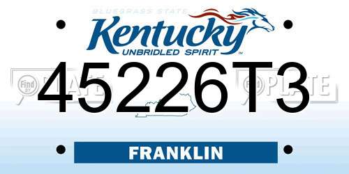 45226T3 Kentucky License Plate